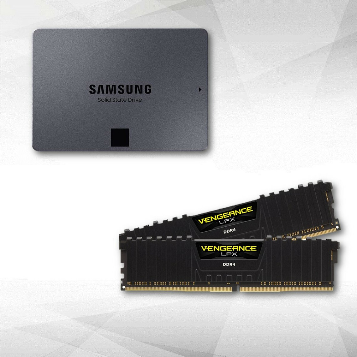 Samsung 870 QVO - 1 To - 2.5 SATA III 6 Go/s + Vengeance LPX 16 Go (2 x 8 Go) - DDR4 3200 MHz Cas 16 Disque SSD interne 2.5 SATA III (6 Go/s) - 560 Mo/s + Kit Dual Channel 2 x 8 Go DDR4 PC4-25600 - Cas 16 - Noir - CMK16GX4M2B3200C16