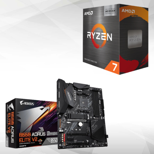 Amd - Ryzen™ 7 5800X 3D - 3.4/4.5 GHz + B550 AORUS Elite V2 - Kit d'évolution