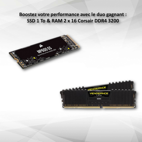 Corsair - CORSAIR SSD MP600 GS 1TO M.2 NVME PCIE GEN4 + Vengeance LPX - 2 x 16 Go - DDR4 3200 MHz - Noir - Stockage Composants