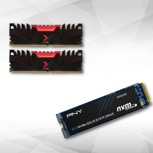 RAM PC PNY XLR8 - 2 x 8 Go - DDR4 3200 MHz - Noir/Rouge + Disque SSD CS2230 1To