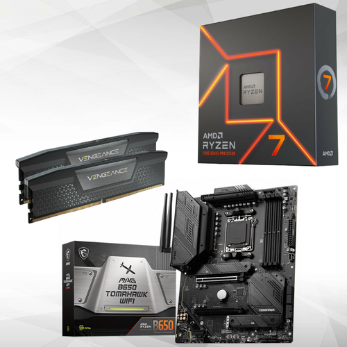 Amd - AMD Ryzen 7 7700 + MAG B650 TOMAHAWK WIFI + Corsair VENGEANCE DDR5 5600 32GB (2x16GB) - Kit d'évolution