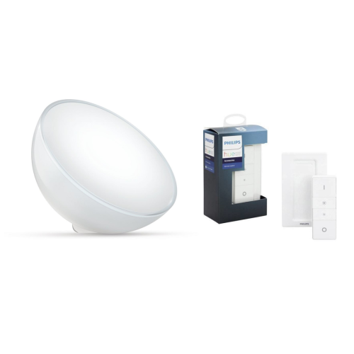 Philips Hue - Kit de démarrage lampe à poser connectée Hue Go - White & Color Ambiance - Télécommande Hue Dim Switch Philips Hue  - Eclairage avec telecommande