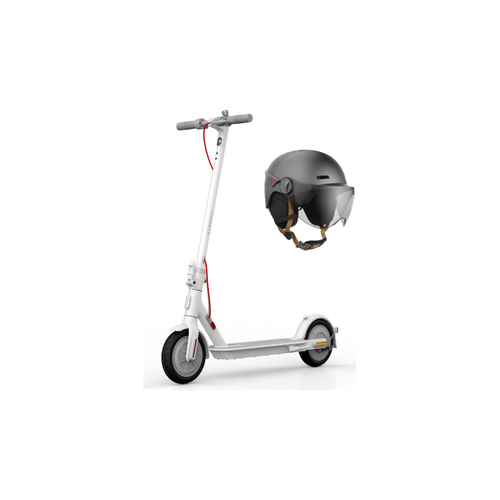 XIAOMI - Xiaomi Mi Scoot 3 Lite Blanc + CASR Helmet LED Glow - Taille M - Anthracite XIAOMI  - Trottinette électrique XIAOMI