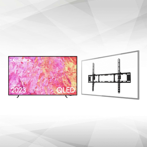 Samsung - TV QLED 4k 65" 165cm - QE65Q60CAUXXH - 2023 + Support TV mural 37-70" OFFERT - Black Friday TV, Home Cinéma