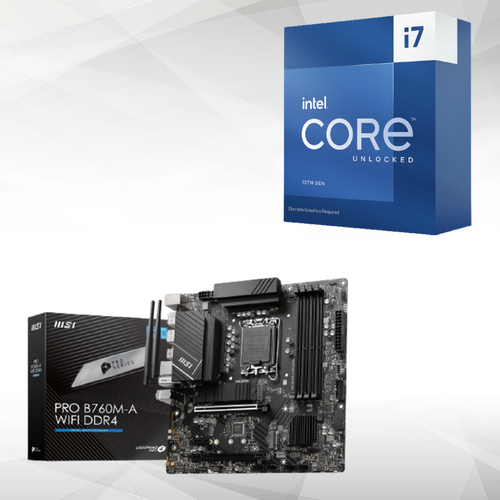 Intel - Intel Core i7-13700KF (3.4 GHz / 5.4 GHz) + PRO B760M A WIFI DDR4 - Processeur INTEL