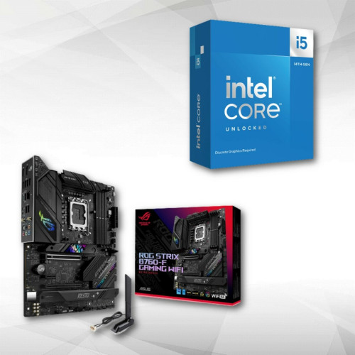 Asus - Intel Core i5-14600KF (3.5 GHz / 5.3 GHz) + ROG STRIX B760-F GAMING WIFI Asus  - Les offres de nos Teammates