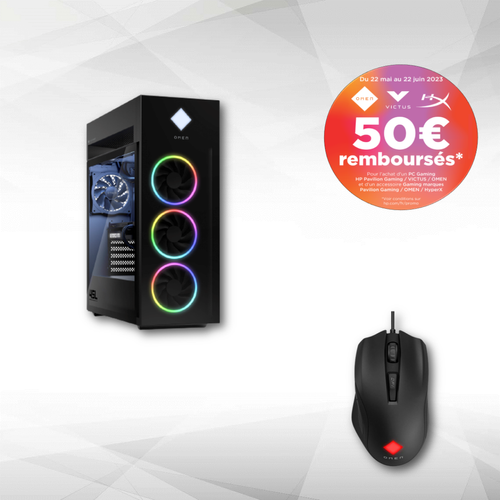 Hp - OMEN - GT22- 1006nf - Noir + Souris OMEN Vector Essential (50 € offert via Offre Commercial) - PC Fixe Gamer