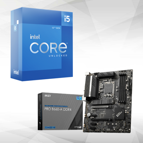 Intel - Intel® Core™ i5-12600KF (3.7 GHz / 4.9 GHz) 10 Cores + Carte mère PRO B660 A DDR4 - Kit d'évolution