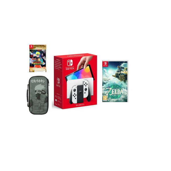 Console Switch Nintendo Pack Nintendo Switch OLED NARUTO Blanche - 1 jeu et 1 accessoire + The Legend of Zelda : Tears of the Kingdom SWITCH