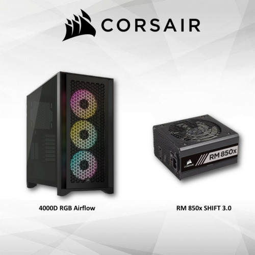 Corsair - 4000D RGB AIRFLOW NOIR + RM850x SHIFT - 850W - 80 Plus Gold - Boitier PC