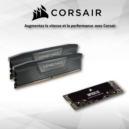 Corsair -VENGEANCE - 2x16Go  - DDR5 5600 Mhz - CAS 36 - Noir + CORSAIR SSD MP600 GS 1TO M.2 NVME PCIE GEN4 Corsair  - RAM PC