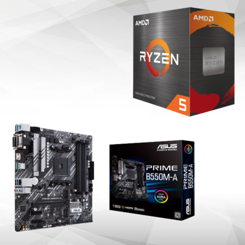 Amd - Ryzen 5 5600X - 3,7/4,6 GHz + AMD B550M-A - Micro-ATX - Kit d'évolution