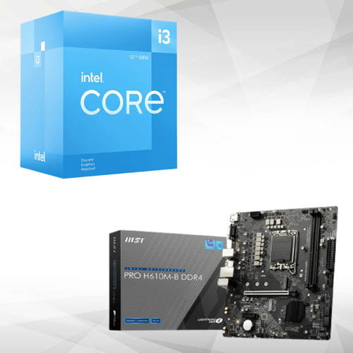 Intel - Intel Core i3-12100F (3.3 GHz / 4.3 GHz) + MSI MB PRO H610M-B DDR4 - Kit d'évolution