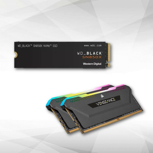 Corsair - Vengeance RGB PRO SL - 2 x 8 Go - DDR4 3600 MHz C18 - Noir + WD BLACK™SN850X NVMe™SSD - Black Friday RAM PC