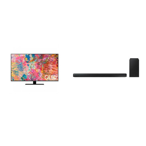 Samsung - TV QLED  4K 55" 139 cm - QE55Q80B 2022 + Samsung HW-Q600B - TV 50'' à 55 Plat