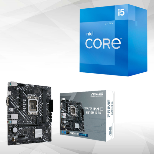 Intel - Intel Core i5-12400 2.5/4.4 Ghz + PRIME H610M-K D4 - Kit d'évolution