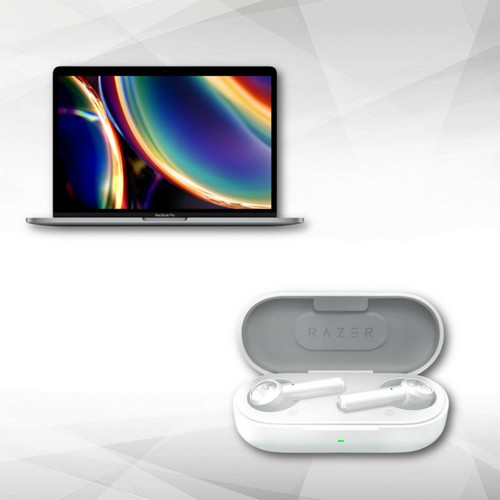 Apple - MacBook Pro 13 Touch Bar 2020 - 256 Go - MXK32FN/A - Gris sidéral + Hammerhead True Wireless - Sans fil - Mercure - Soldes Apple
