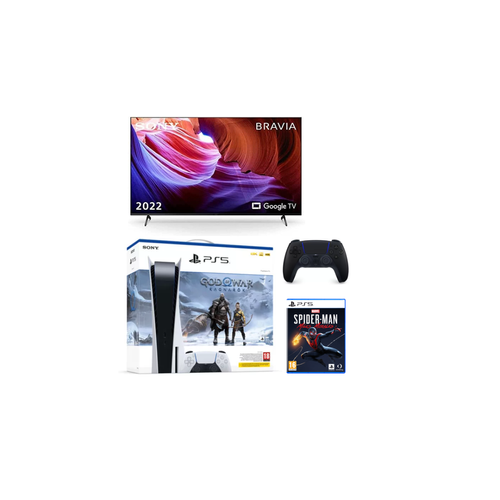 Sony - Pack PS5 + TV 50" 4K Sony - 1 Jeu et 2 manettes - Divertissement intelligent