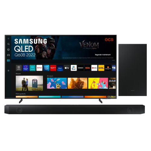 Samsung - TV Samsung QLED 75" 189cm - QE75Q60B-2022 + Samsung HW-Q600B - TV 75" TV 66'' et plus