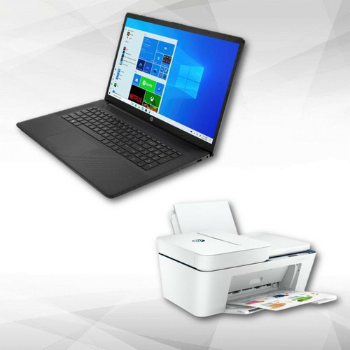 Hp - Laptop 17-cn0337nf - Noir  + Deskjet 4130e - Imprimante Wi-fi tout-en-un Jet d'encre couleur Copie Scan - Soldes Ordinateurs