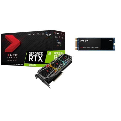 PNY - GeForce RTX 3080 Ti - 12 Go + SSD CS900 SATA M.2 500GB - Nvidia GeForce RTX 3080 Ti Carte Graphique NVIDIA