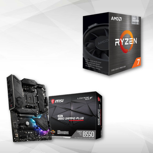 Packs Processeur, Carte mère et Mémoire Amd Ryzen 7 5700G - 3,8/4,6 GHz + AMD MPG B550 GAMING PLUS - ATX
