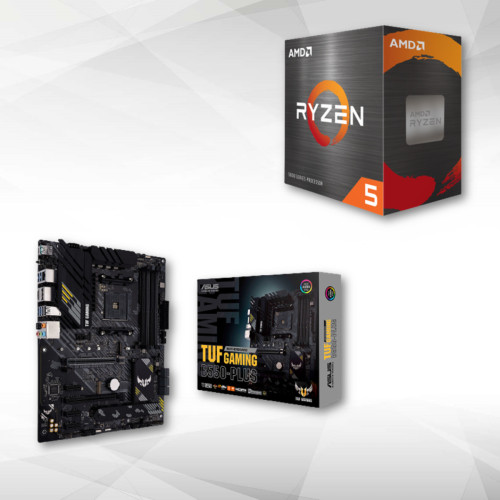 Amd - Ryzen 5 5600X - 3,7/4,6 GHz + AMD B550-PLUS TUF GAMING - ATX - Soldes Kit d'évolution