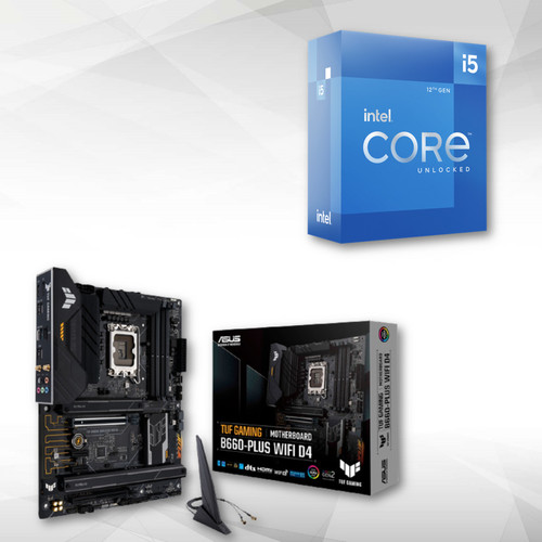 Intel -CORE I5-12600K 4.9GHZ + TUF GAMING B660-PLUS WIFI D4 Intel  - Packs Processeur, Carte mère et Mémoire