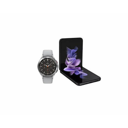 Samsung -Galaxy Z Flip 3 - 5G - 128 Go - Noir + Galaxy Watch4 Classic - 46 mm - Bluetooth - Argent Samsung  - Samsung Flip et Fold