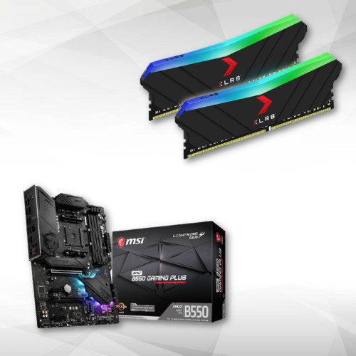 Carte mère AMD Msi AMD MPG B550 GAMING PLUS - ATX + XLR8 RGB 2 x 16 Go - DDR4 3200MHz CL16