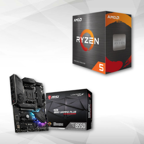 Amd - Ryzen™ 5 5500 - 4.2/3.6 GHz + AMD MPG B550 GAMING PLUS - ATX - Kit d'évolution