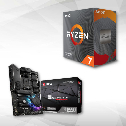 Amd - Ryzen™ 7 5700X - 4.6/3.4GHz + AMD MPG B550 GAMING PLUS - ATX - Kit d'évolution