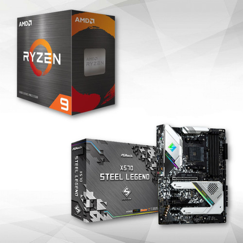 Amd - Ryzen 9 5950X - 3,4/4,9 GHz + AMD X570 STEEL LEGEND - ATX - Packs Processeur, Carte mère et Mémoire