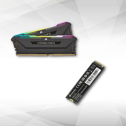 RAM PC Corsair Vengeance RGB PRO SL Series 16 Go (2 x 8 Go) DDR4 3600 MHz CL18 - Noir + SSD Vi3000 - M2 / 512Go
