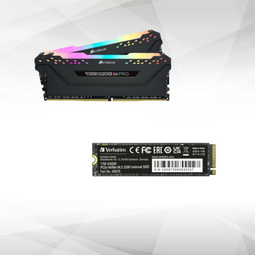 Corsair - Vengeance RGB PRO - 2x8 Go DDR4 3600 MHz C18 - Noir + SSD Vi3000 - M2 / 1To Corsair  - RAM PC 16 Go DDR4 RAM PC