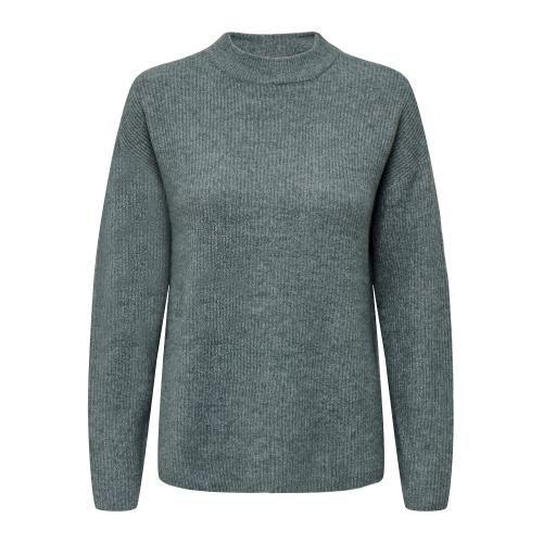 Only - Pull en maille col rond col rond vert foncé - Pull femme