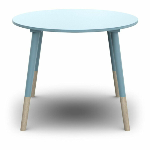 3S. x Home - Set 1 Table et 2 chaises FIRMIANA bleu orage et pin naturel - Table Design