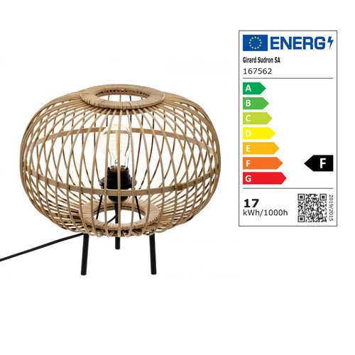 3S. x Home - Lampe Boule en Bambou EADS Naturel - Marchand Toilinux