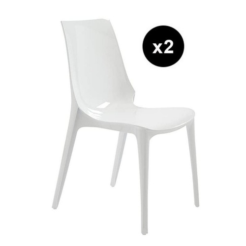 3S. x Home - Lot De 2 Chaises Design Blanc Victory 3S. x Home  - Lot chaise polycarbonate