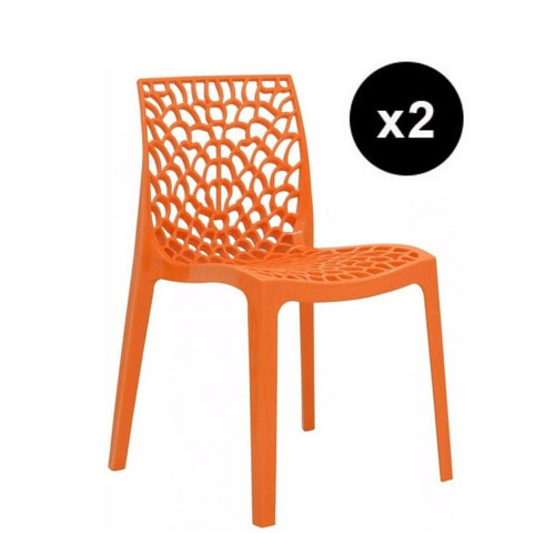 3S. x Home - Lot De 2 Chaises Design Orange GRUYER 3S. x Home  - Chaise écolier Chaises