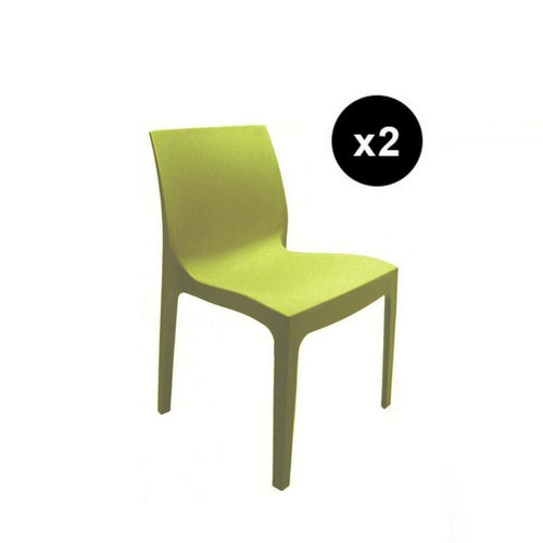 3S. x Home - Lot De 2 Chaises Design Vert Anis Istanbul 3S. x Home  - Chaise plastique design
