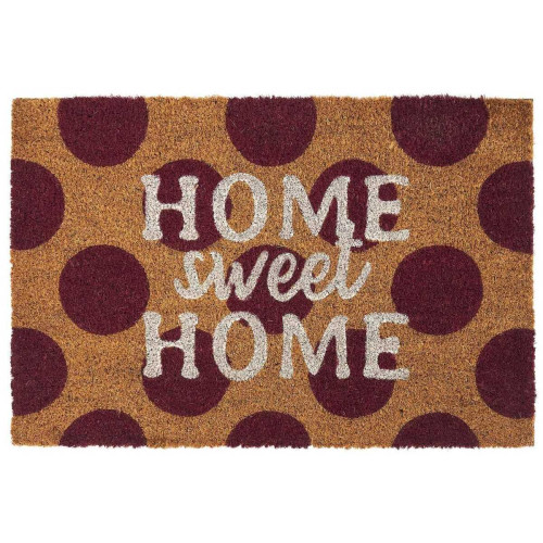 3S. x Home - Paillasson Pois Home Sweet Home en Fibre De Coco  - Paillasson