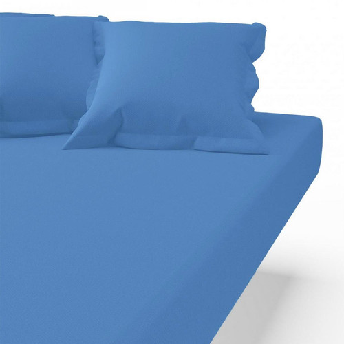 3S. x Tertio (Nos Unis) - Drap-housse coton TERTIO® - Bleu Azur - Promos linge de lit