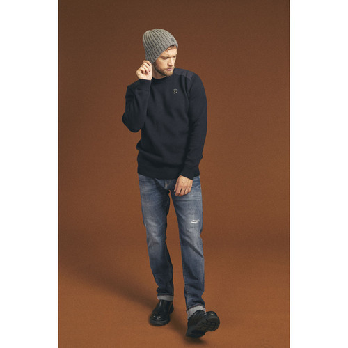 Le Temps des Cerises - Jeans regular, droit 800/12, longueur 34 bleu en coton Zane - Promos vêtements homme