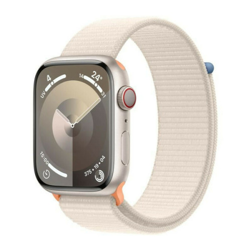 Apple - Apple Watch Series 9 GPS + Cellular 45 mm, boîtier en aluminium Stellaire avec boucle Sport Stellaire Apple  - Apple Watch Gps + cellular