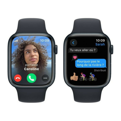 Apple Watch Apple Watch Series 9 GPS + Cellular 45 mm avec boîtier en aluminium minuit et bracelet sport minuit M/L