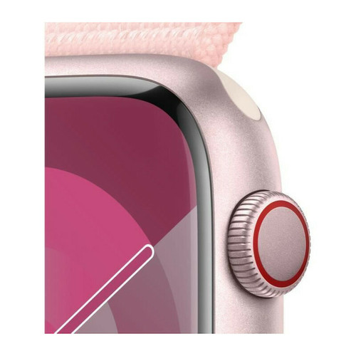 Apple Apple Watch Series 9 GPS + Cellular 45 mm, boîtier en aluminium Rose avec boucle Sport rose clair