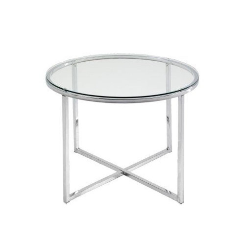 Mes - Table d'appoint ronde 55x55x45 cm en verre et métal chromé Mes  - Marchand Zoomici