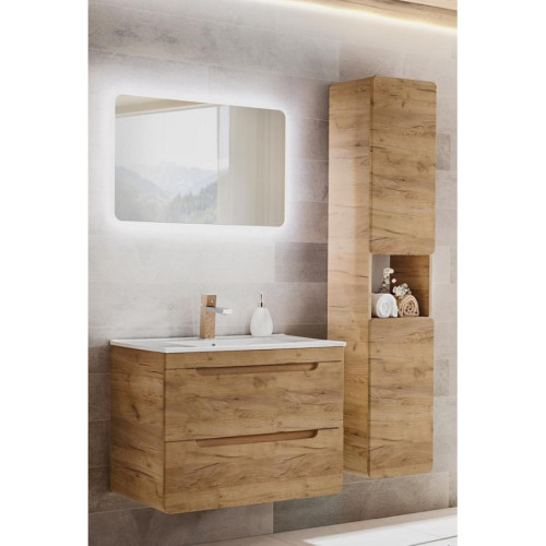Ac-Deco - Ensemble meuble vasque + Grande armoire - 60 cm - Aruba Craft Ac-Deco   - Meubles de salle de bain Beige