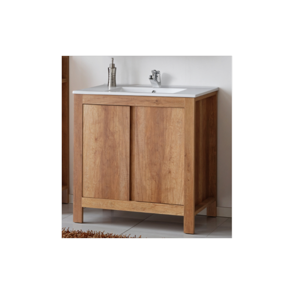 Vasque Ac-Deco Ensemble meuble vasque salle de bain - Bois - 60 cm - Classic Oak